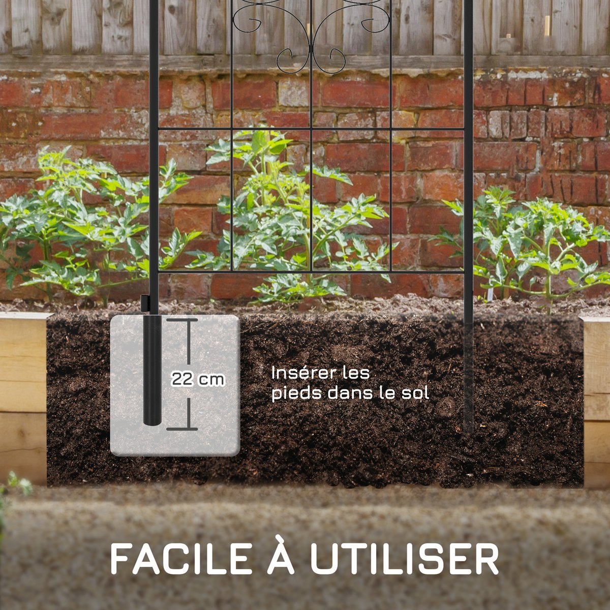 Tonnelle de jardin Acier Noir noir, OUTSUNNY