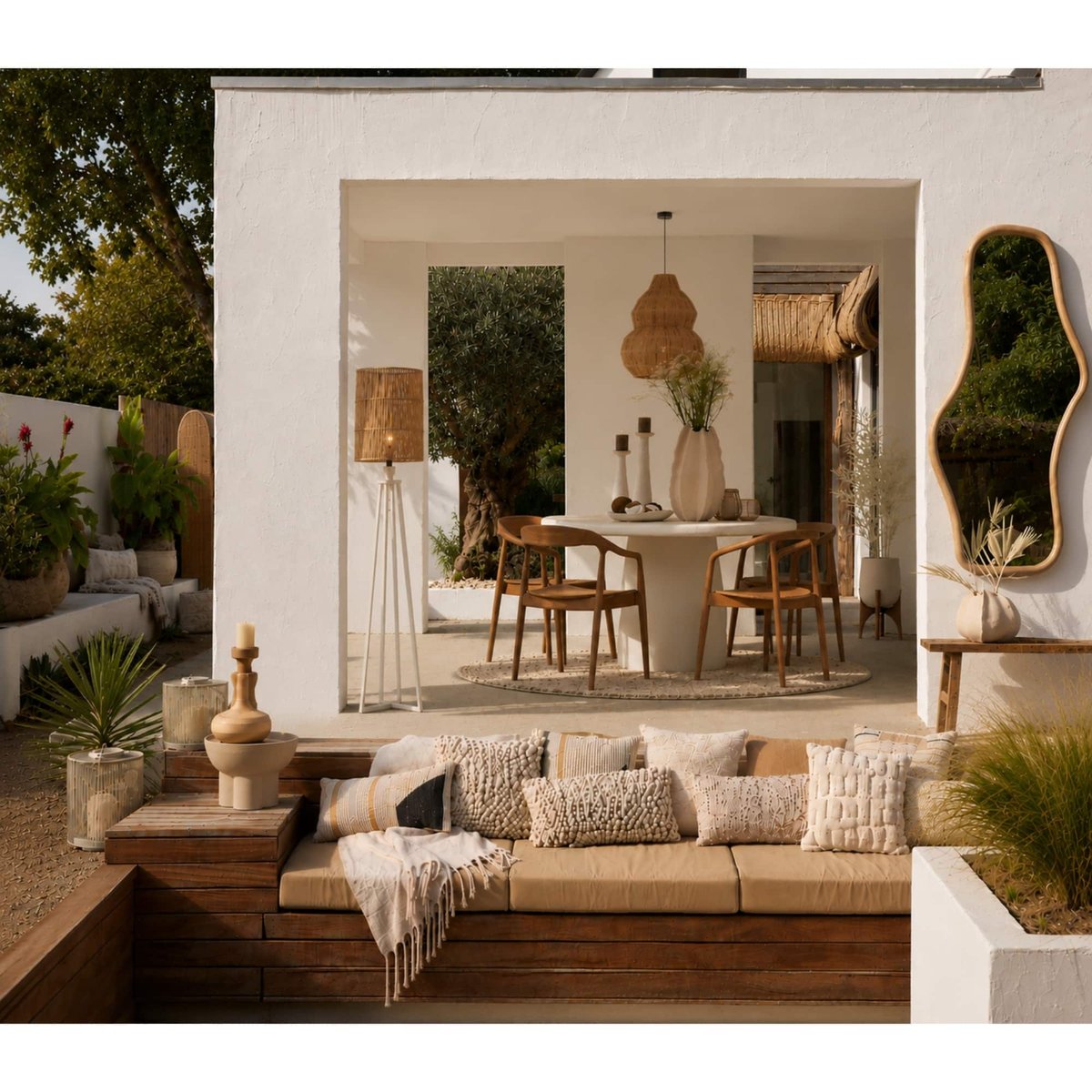 Lampadaire Métal MILEY crème, LIGHT & LIVING 