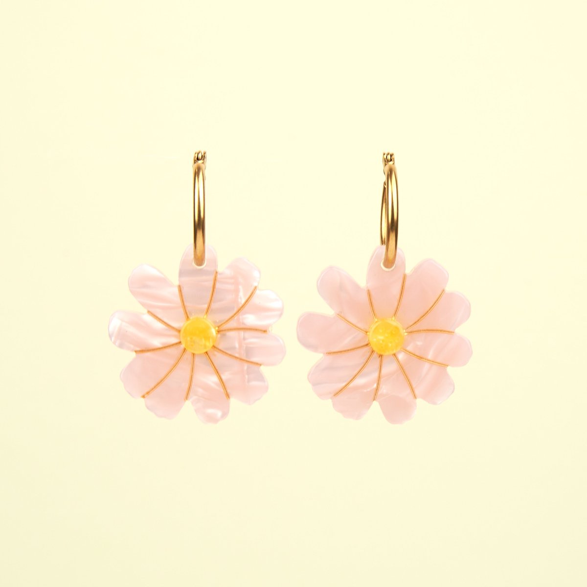 Boucles d'oreilles COSMOS rose clair, COUCOU SUZETTE