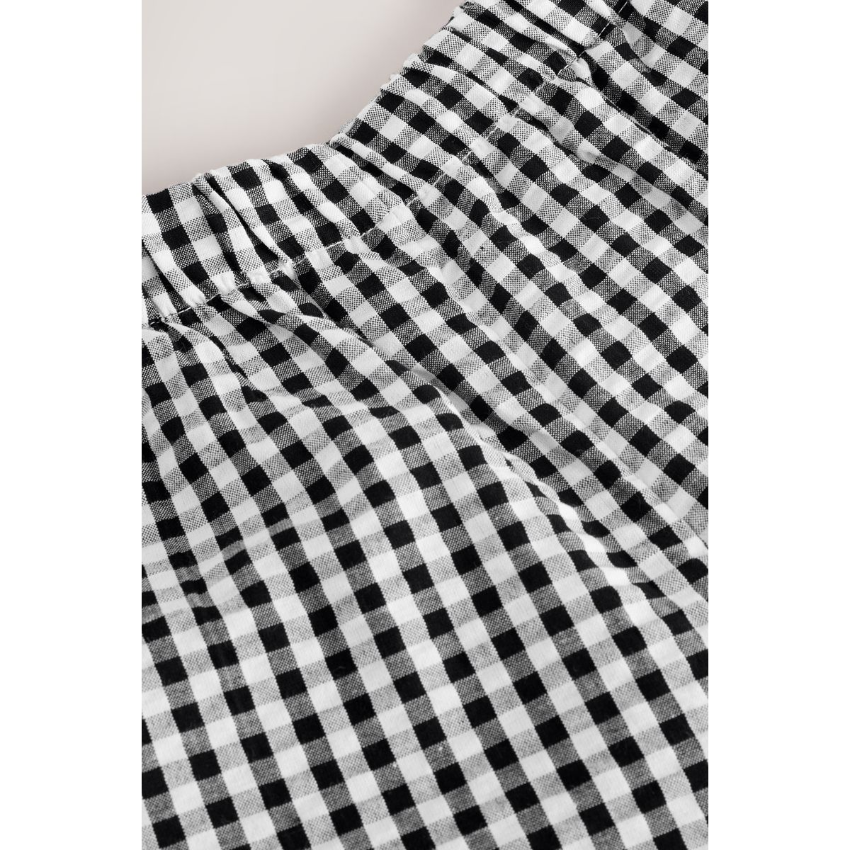 Pantalon ample à enfiler vichy noir/blanc, NEXT