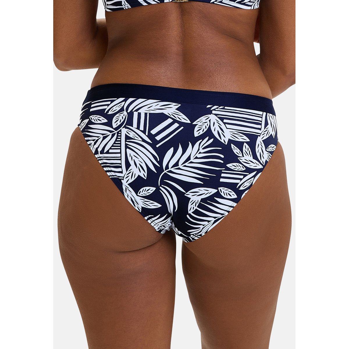 Bas de maillot de bain KELAA feuilles graphiques bleu marine, SANS COMPLEXE
