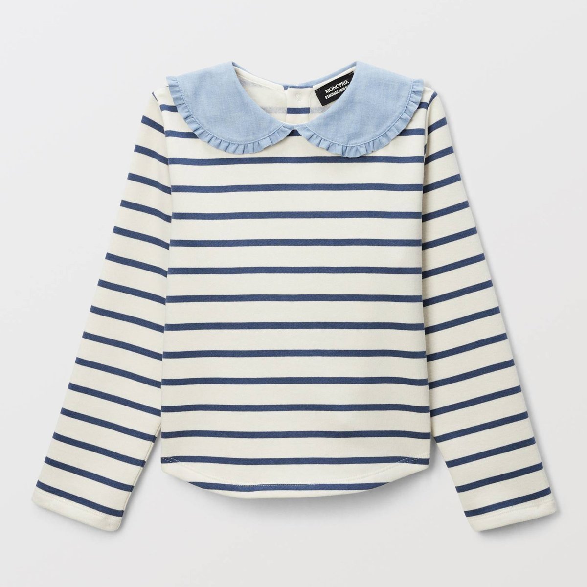 Sweat rayé en coton naturel, MONOPRIX
