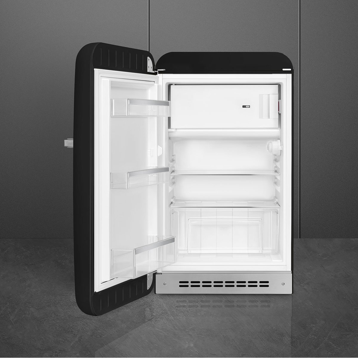 Mini réfrigérateur 1 porte poignée à droite FAB10 noir brillant, SMEG
