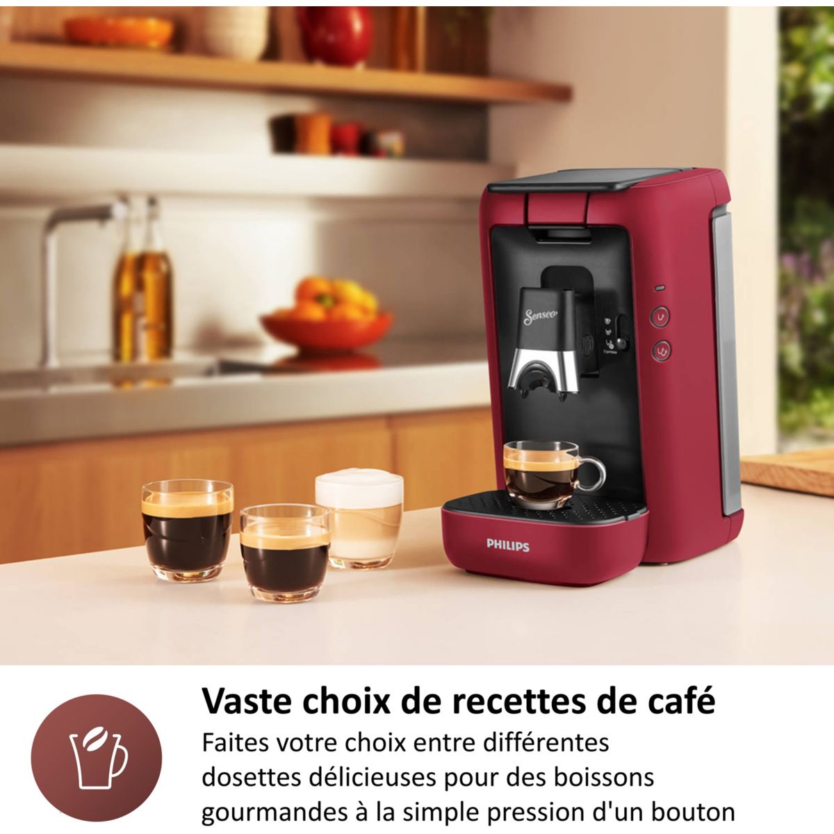 Cafetière à dosettes Senseo Maestro CSA260/91 rouge couleur unique, PHILIPS