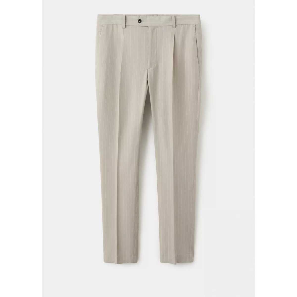 Pantalon slim-fit Lyocell lin marron moyen, MANGO MAN