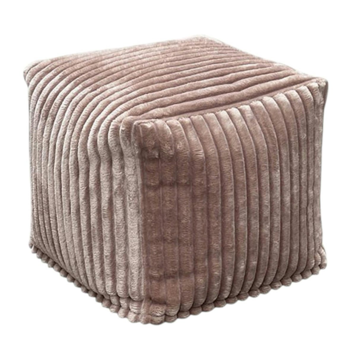 Pouf carré velours grosses côtes camel VISBY camel, PIER IMPORT