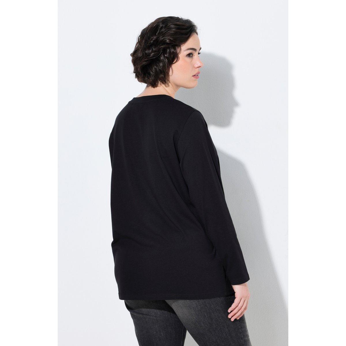 T-shirt long noir, ULLA POPKEN