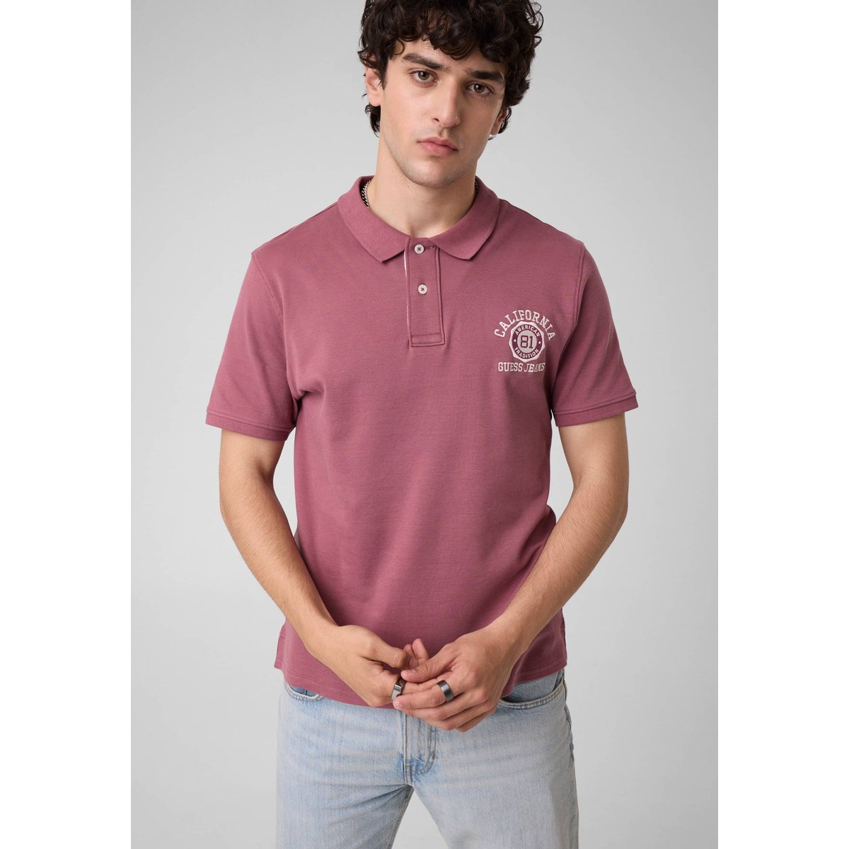 Polo Avec Logo rouge foncé, GUESS