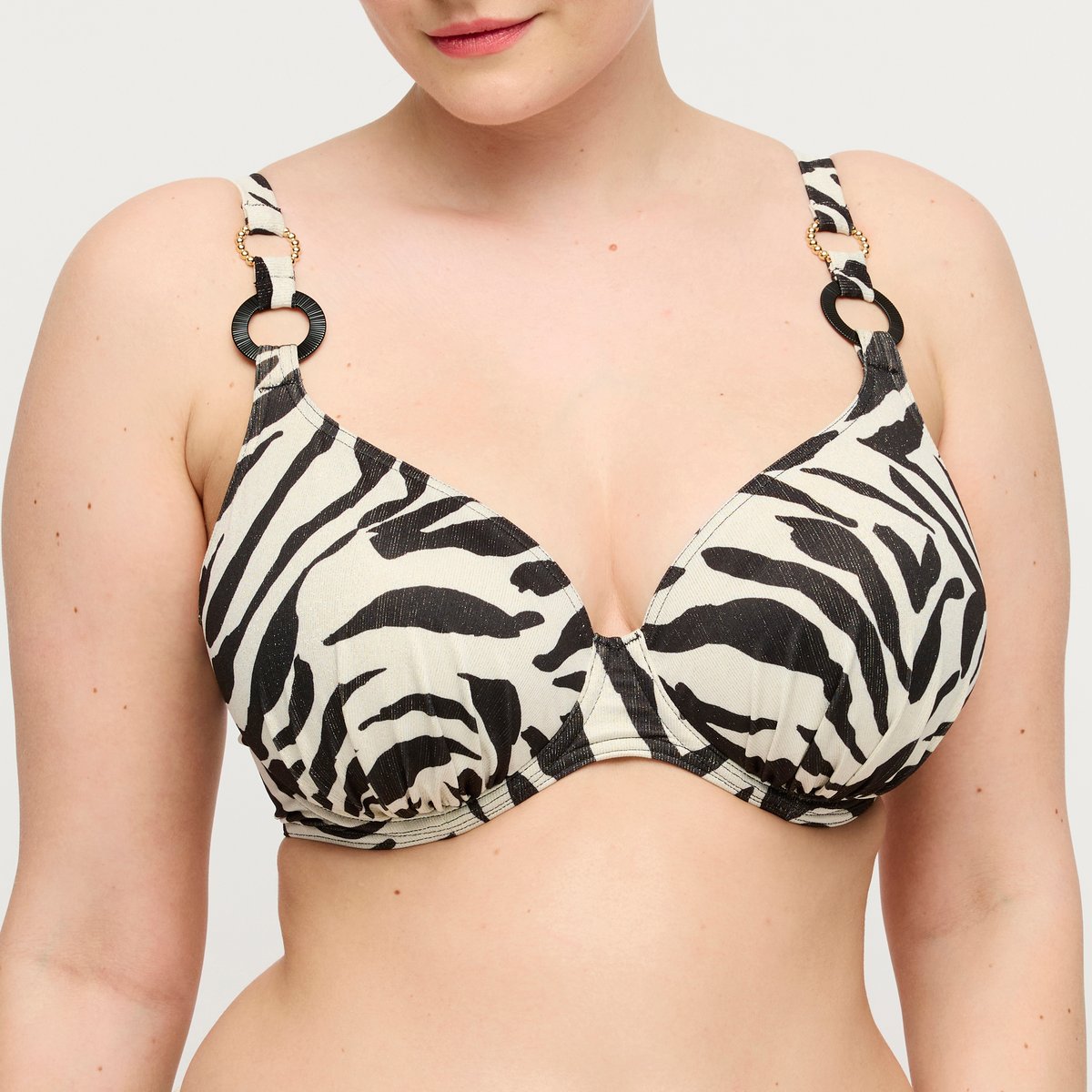 Bikini demi-mousse plongeant DALICE noir - sauvage shine, PRIMADONNA