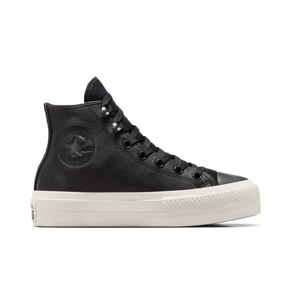 Baskets CHUCK TAYLOR ALL STAR LIFT PLATFORM WATER REPELLENT LEATHER noir/noir/écru, CONVERSE