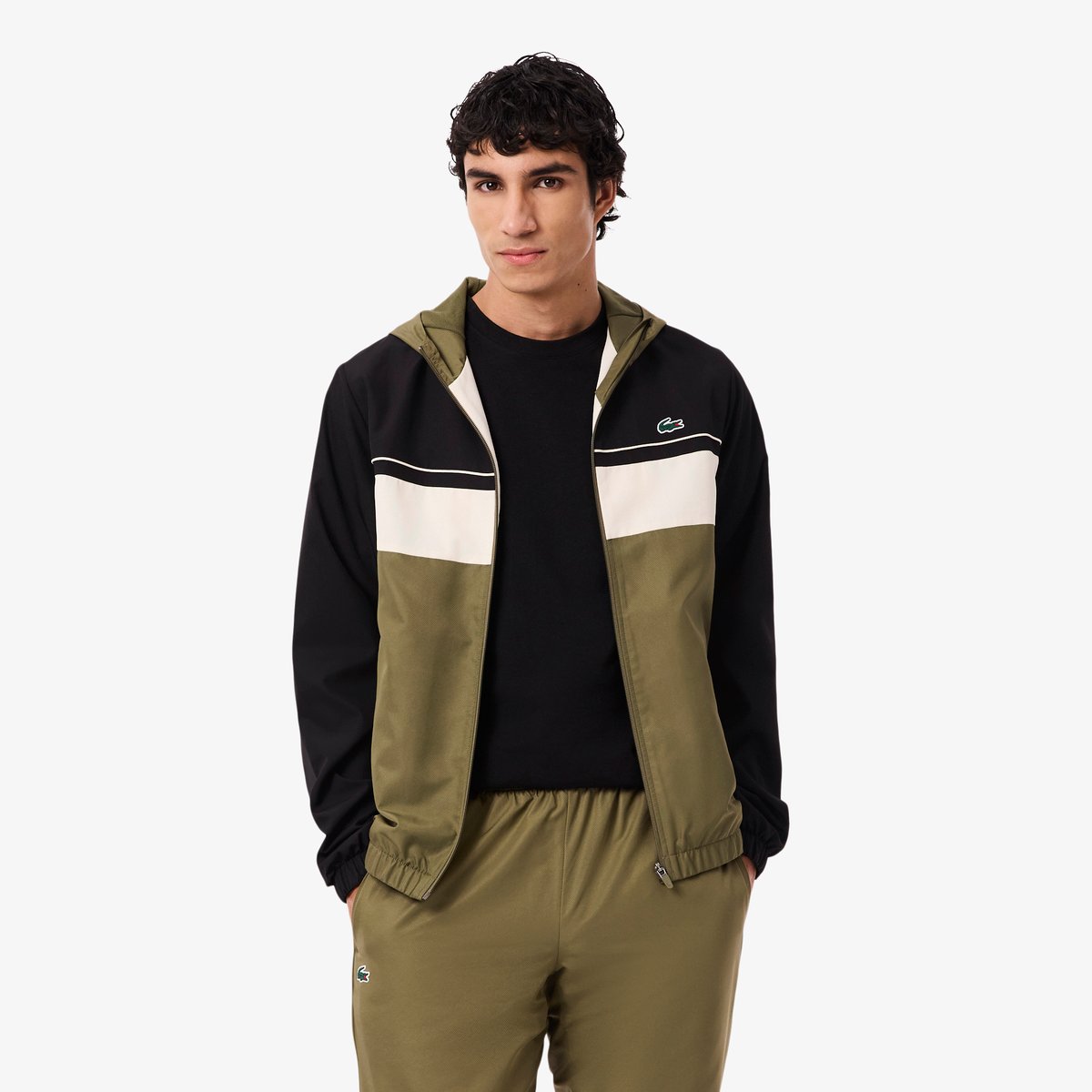 Ensemble survêtement Sport taffetas diamanté vert-7pi, LACOSTE