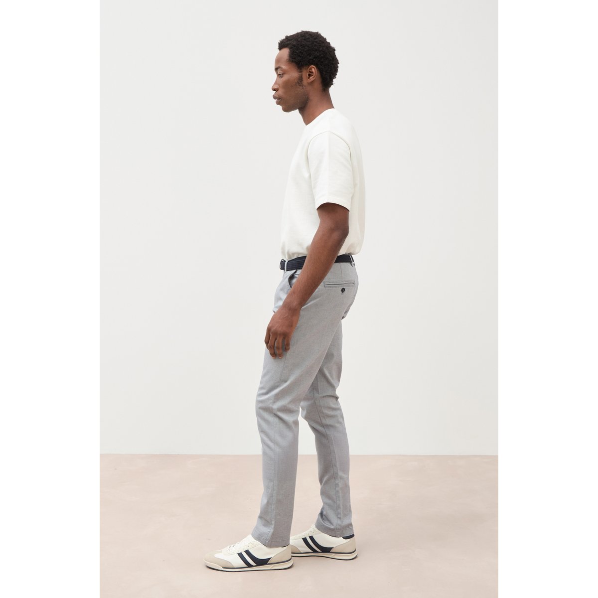 Pantalon chino straight gris clair, BONOBO