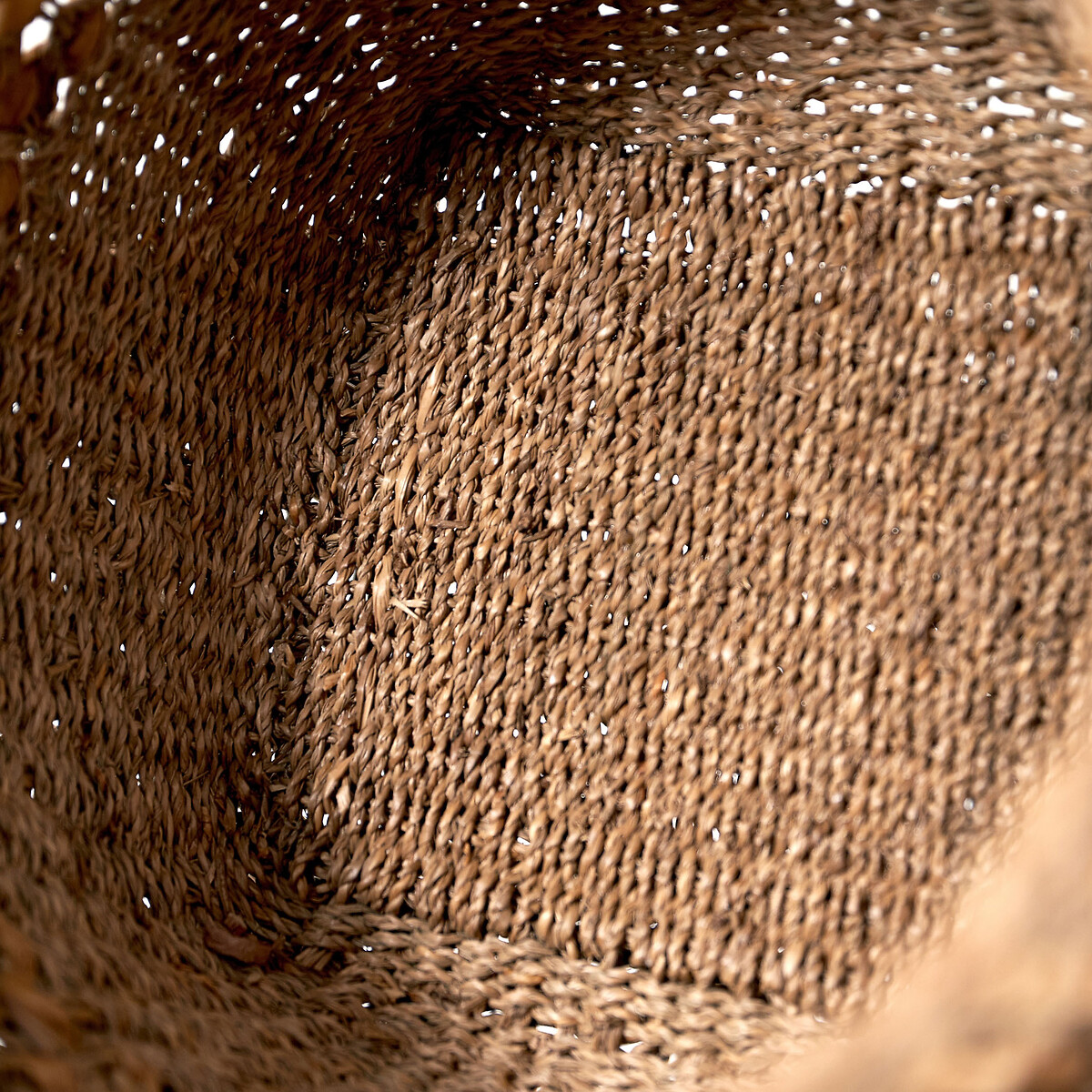 Set of 3 Seagrass and Water Hyacinth Natural Round Baskets natural, SO'HOME