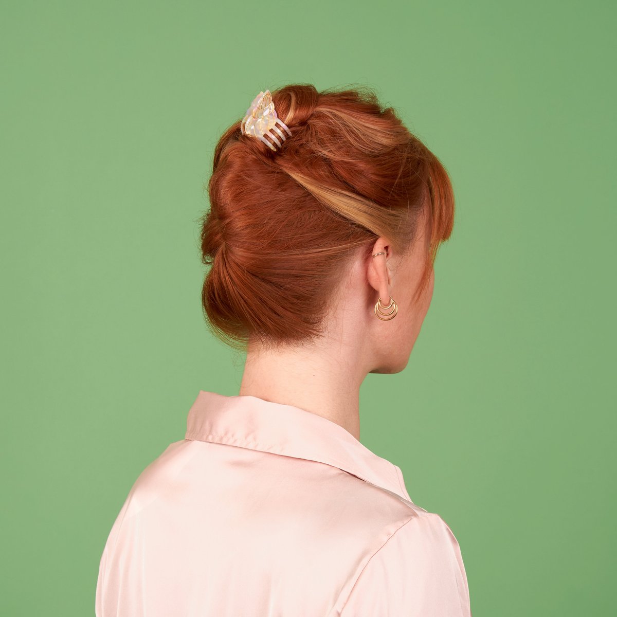 Mini pince à cheveux COQUILLAGE beige irisé, COUCOU SUZETTE
