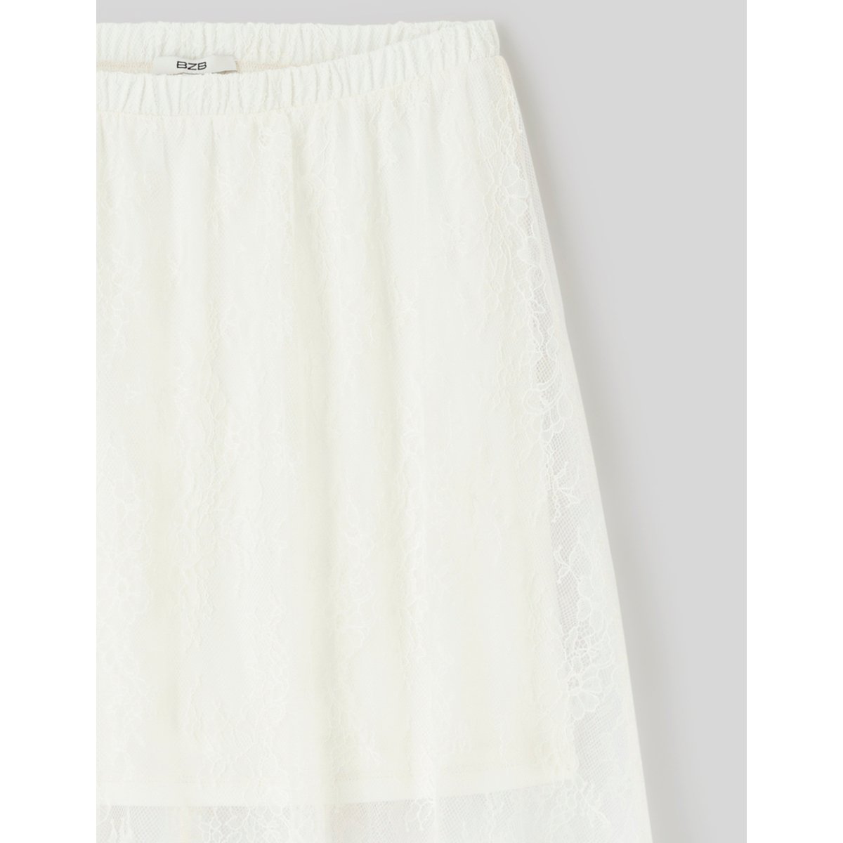 Jupe longue en dentelle blanc écru, BZB