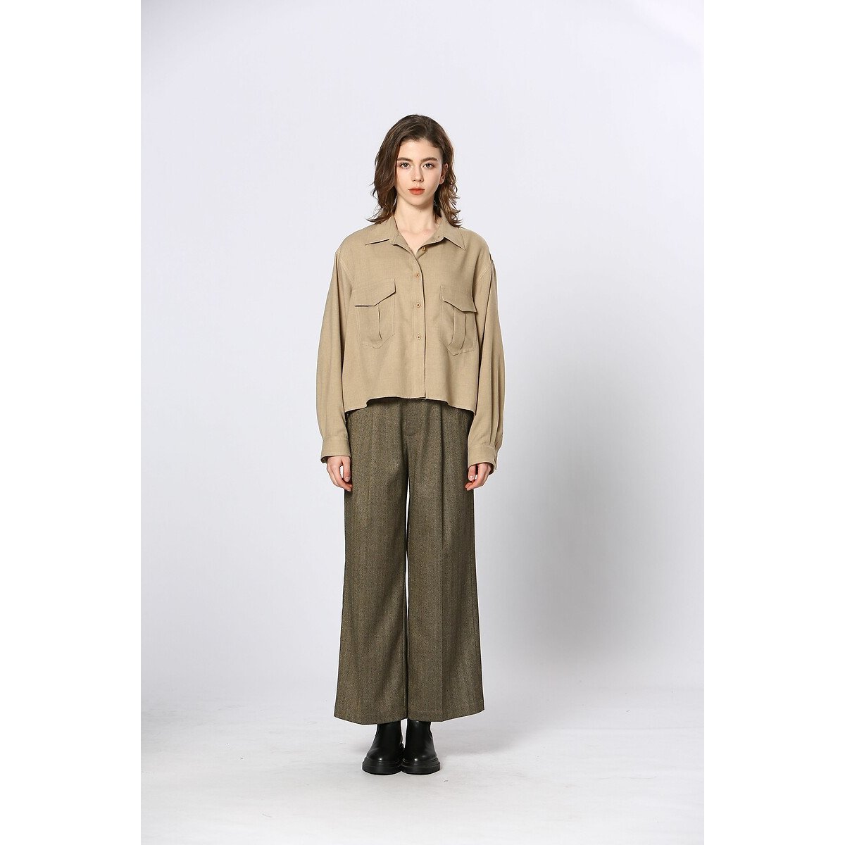 Long Sleeve Blouse beige, SEE U SOON