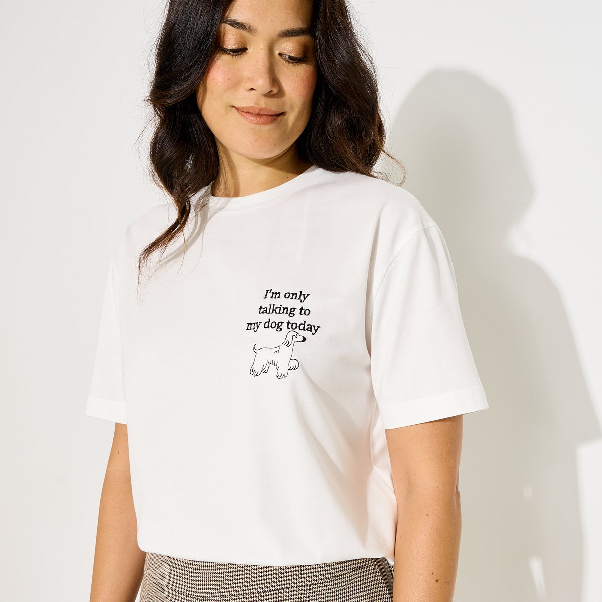 T-shirt col rond blanc cassé blanc, GRAIN DE MALICE