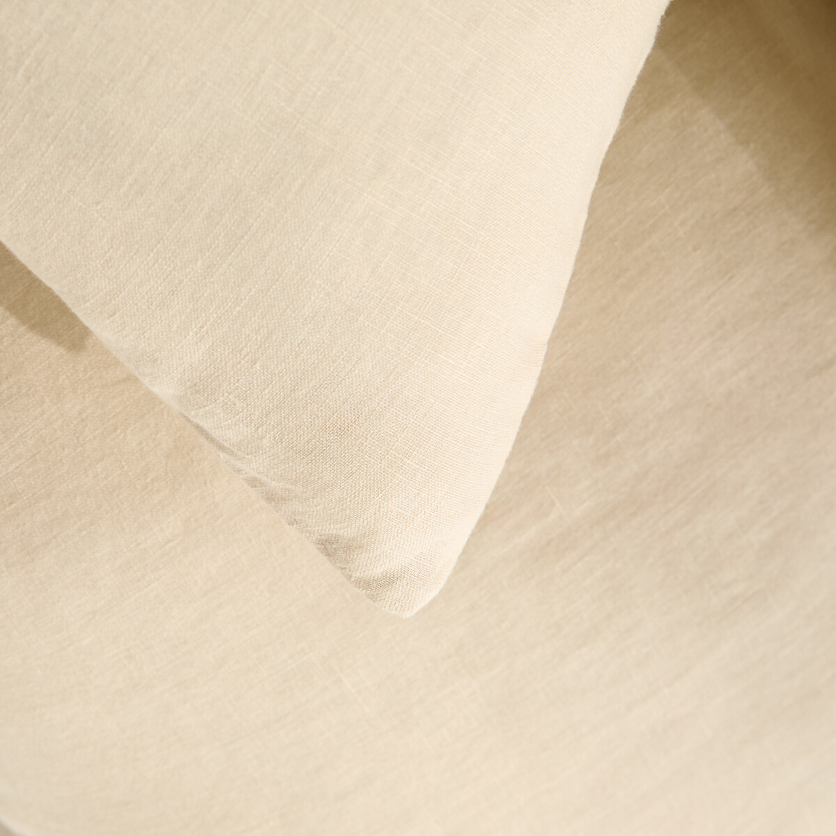 Annaba Two-Sided Washed Linen & Cotton Pillowcase chalk, LA REDOUTE INTERIEURS