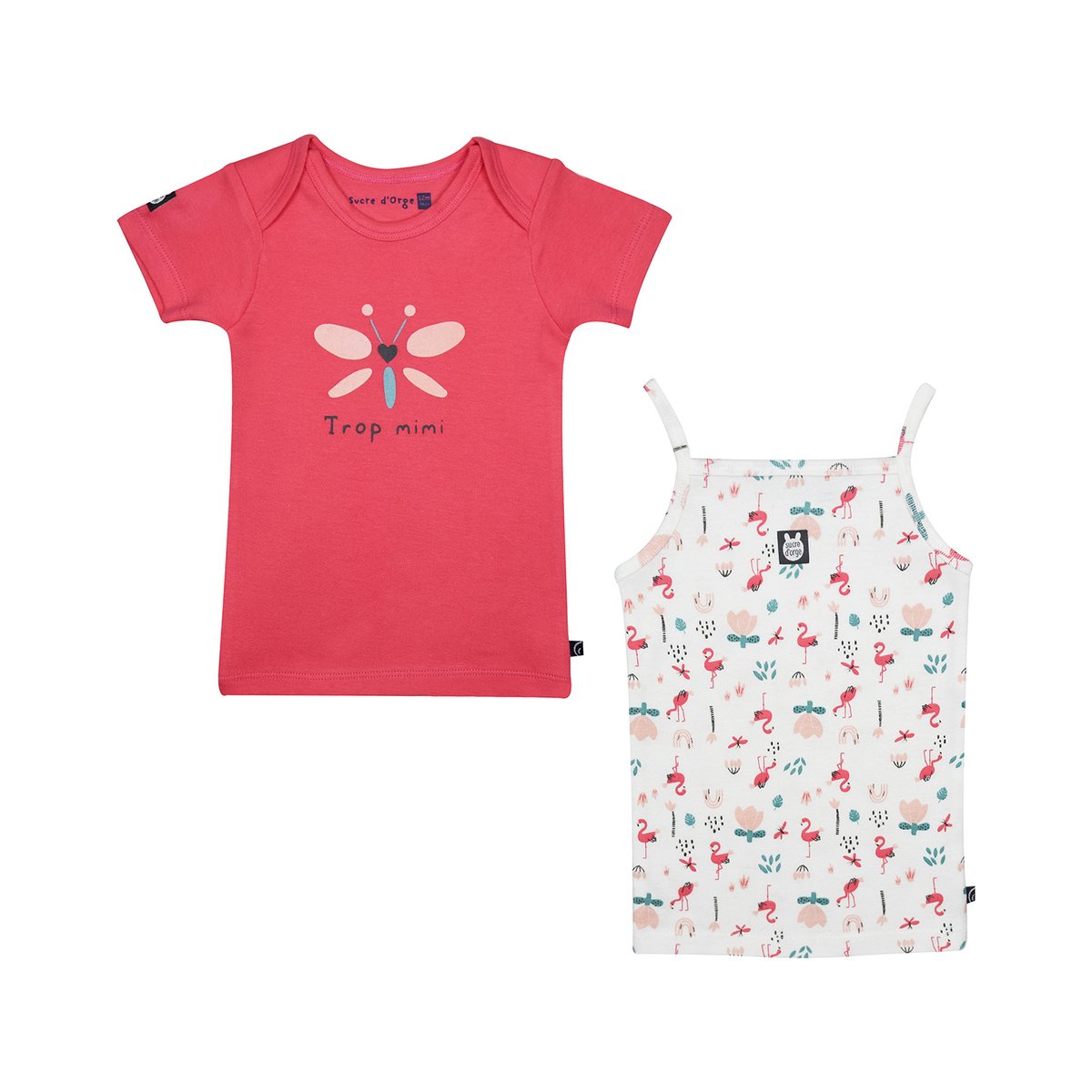 Lot de 2 tee shirt guerline bebe rose, SUCRE D'ORGE