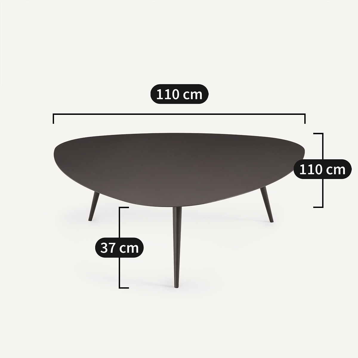 Mesa de centro Théoleine, tamanho grande metal escuro, AM.PM