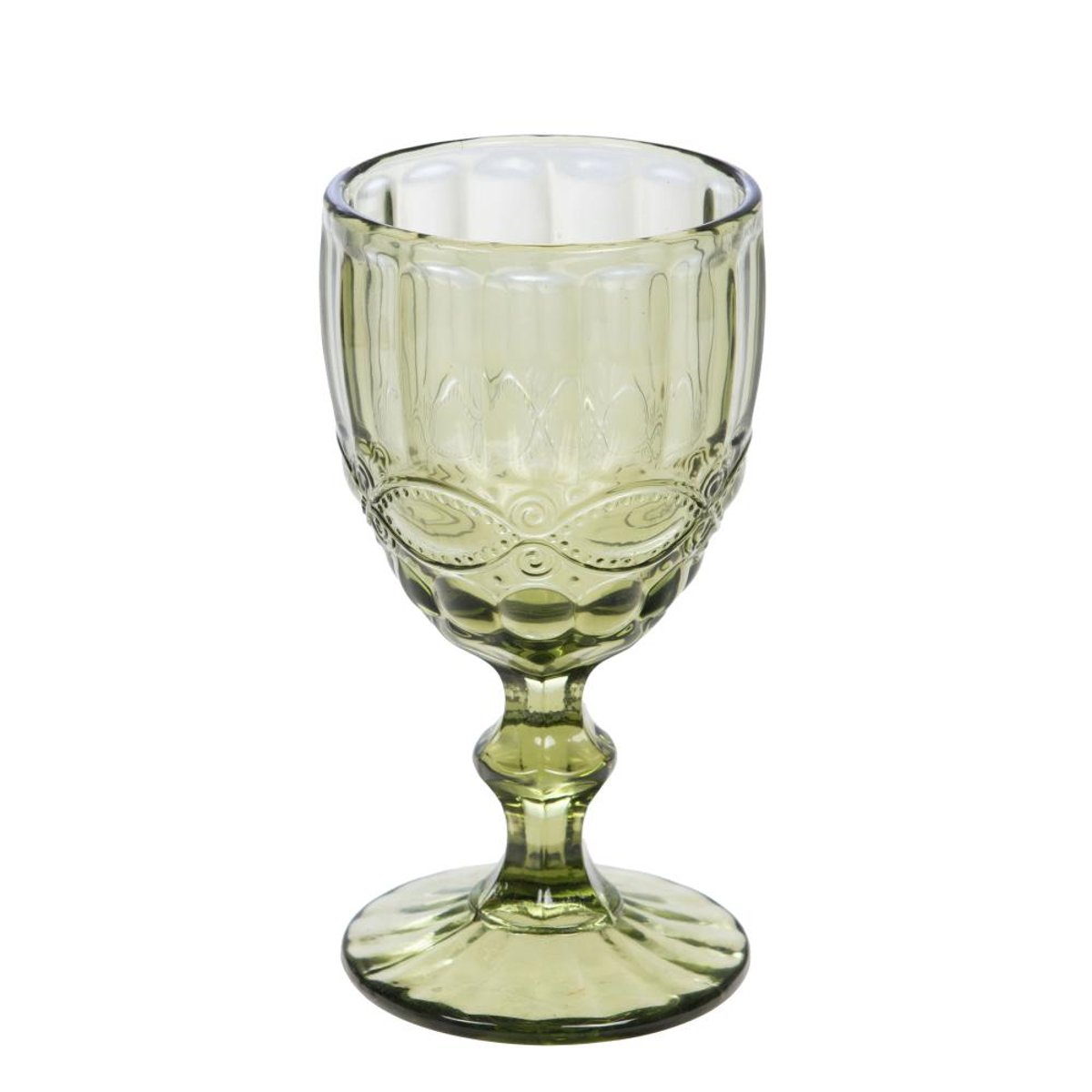 Boîte de 6 verres à pied vert, AMADEUS