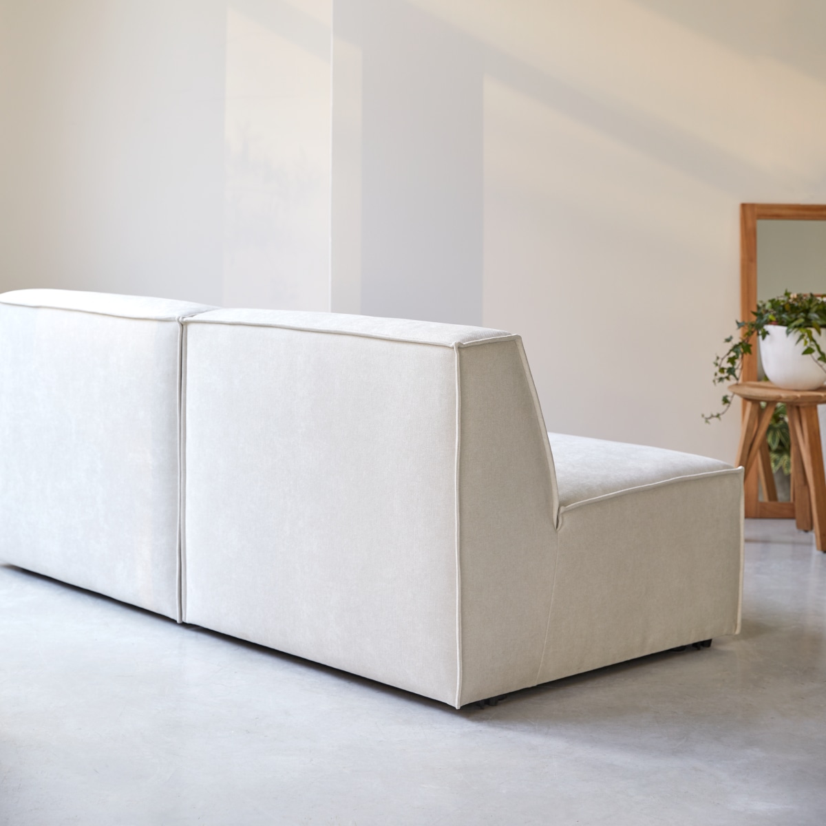 Canapé droit en Tissu, DARIO beige, TIKAMOON