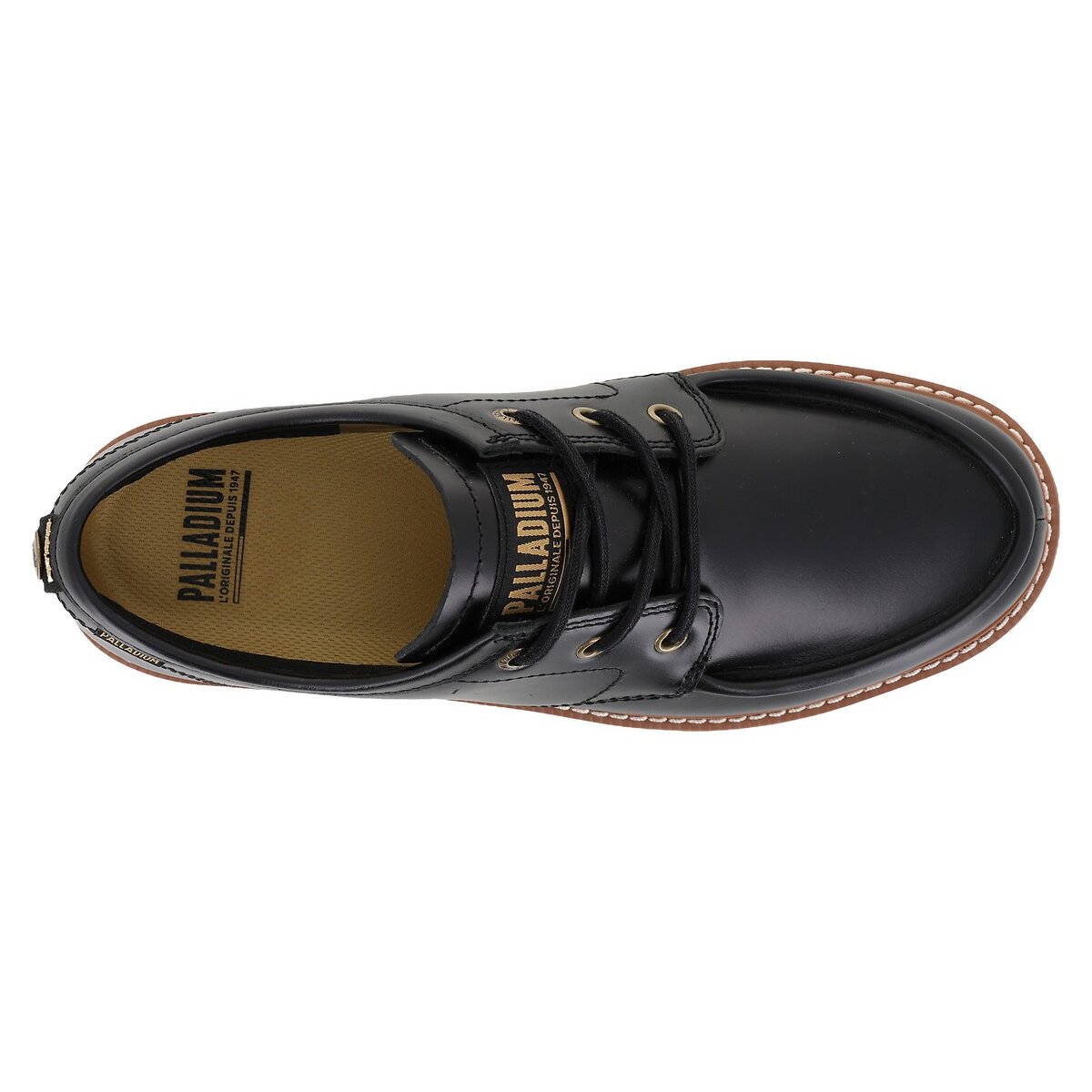 Moccassins à lacets en cuir, Trooperlite Loafer noir, PALLADIUM
