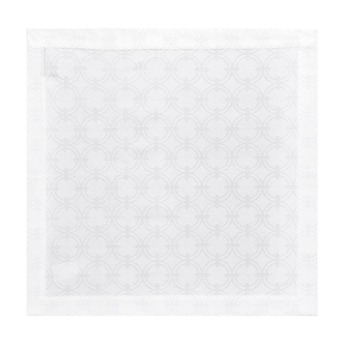 Serviette en Coton, ANNEAUX blanc, LE JACQUARD FRANCAIS