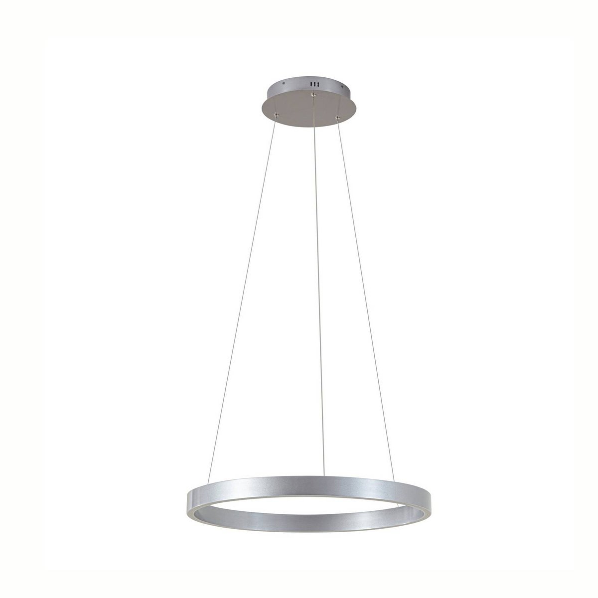 Suspension en métal moderneLED, Yonam couleur aluminium, blanc, LUCANDE