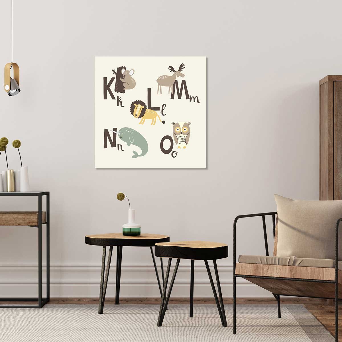 Tableau enfant klmno toile imprimée, HEXOA