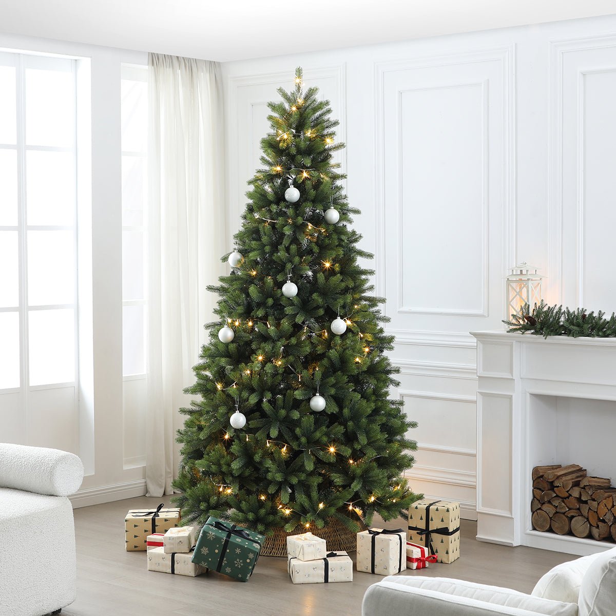 Set de 12 boules de noël décoratives en verre D6 NOËL gris, SIA DECO