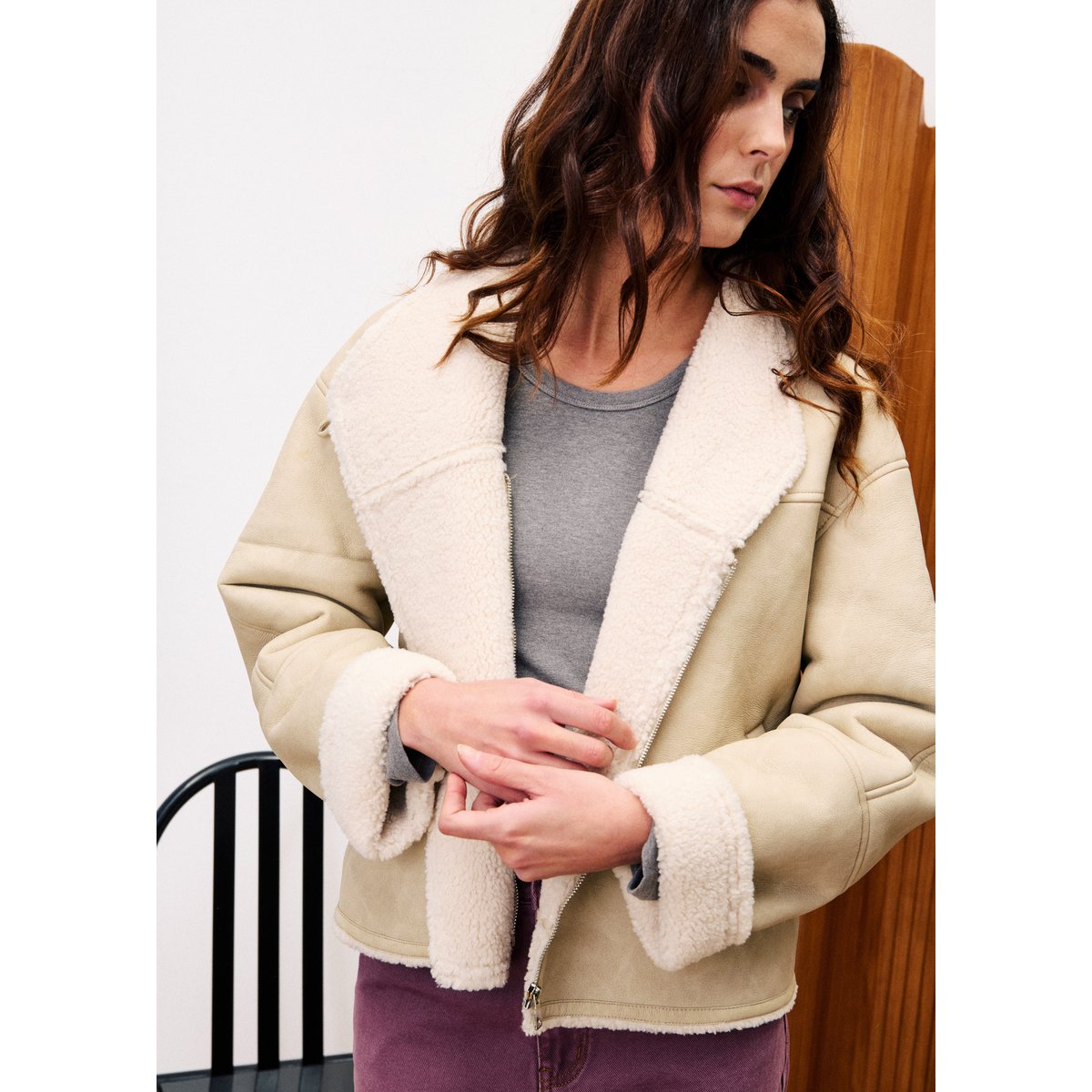 Manteau col roulé LAMARTINE beige crème, FRNCH
