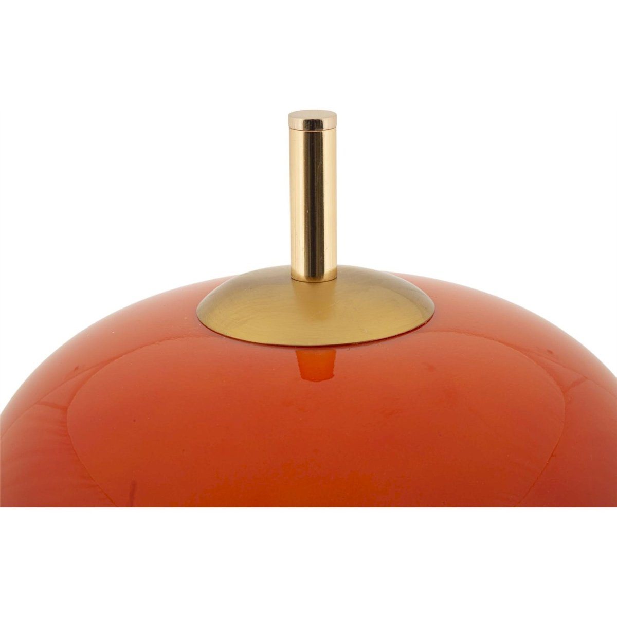 Lampe à poser en fer et verre esprit vintage GLAM orange et doré, RECOLLECTION