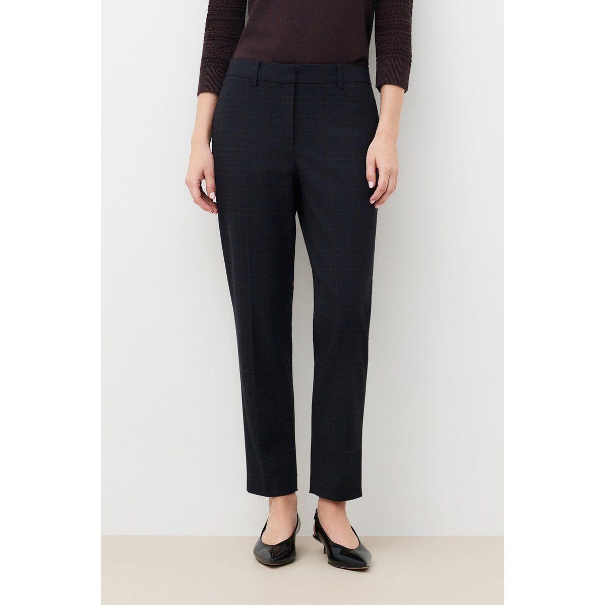 Pantalon cigarette élégant PSIDIKOCARREAU gris, CAROLL