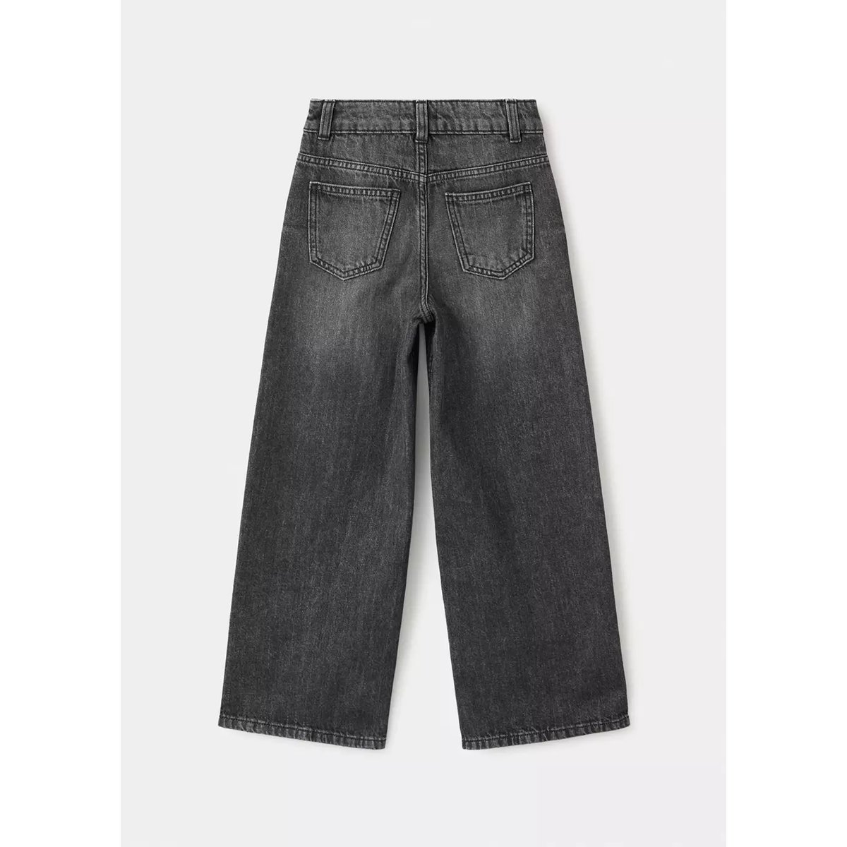 Jean large à clous gris denim, MANGO KIDS