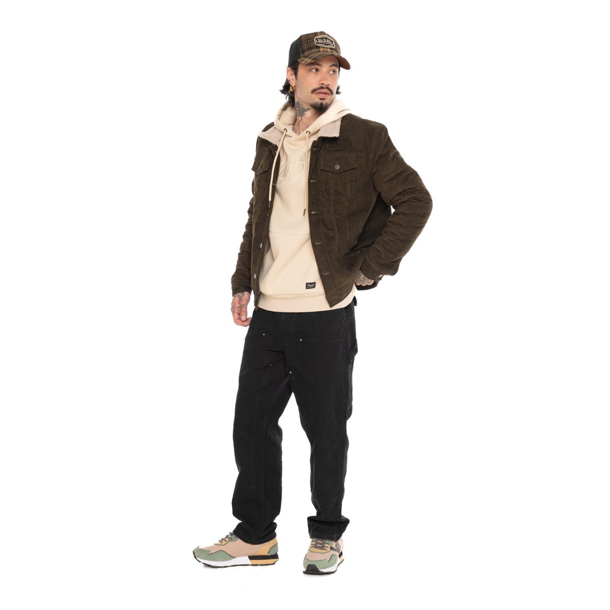 Blouson coton JAMS kaki/beige/noir, VON DUTCH