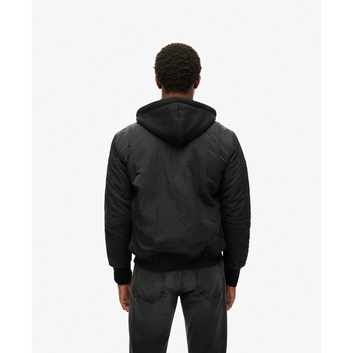 Veste militaire à capuche MA1 noir de jais, SUPERDRY