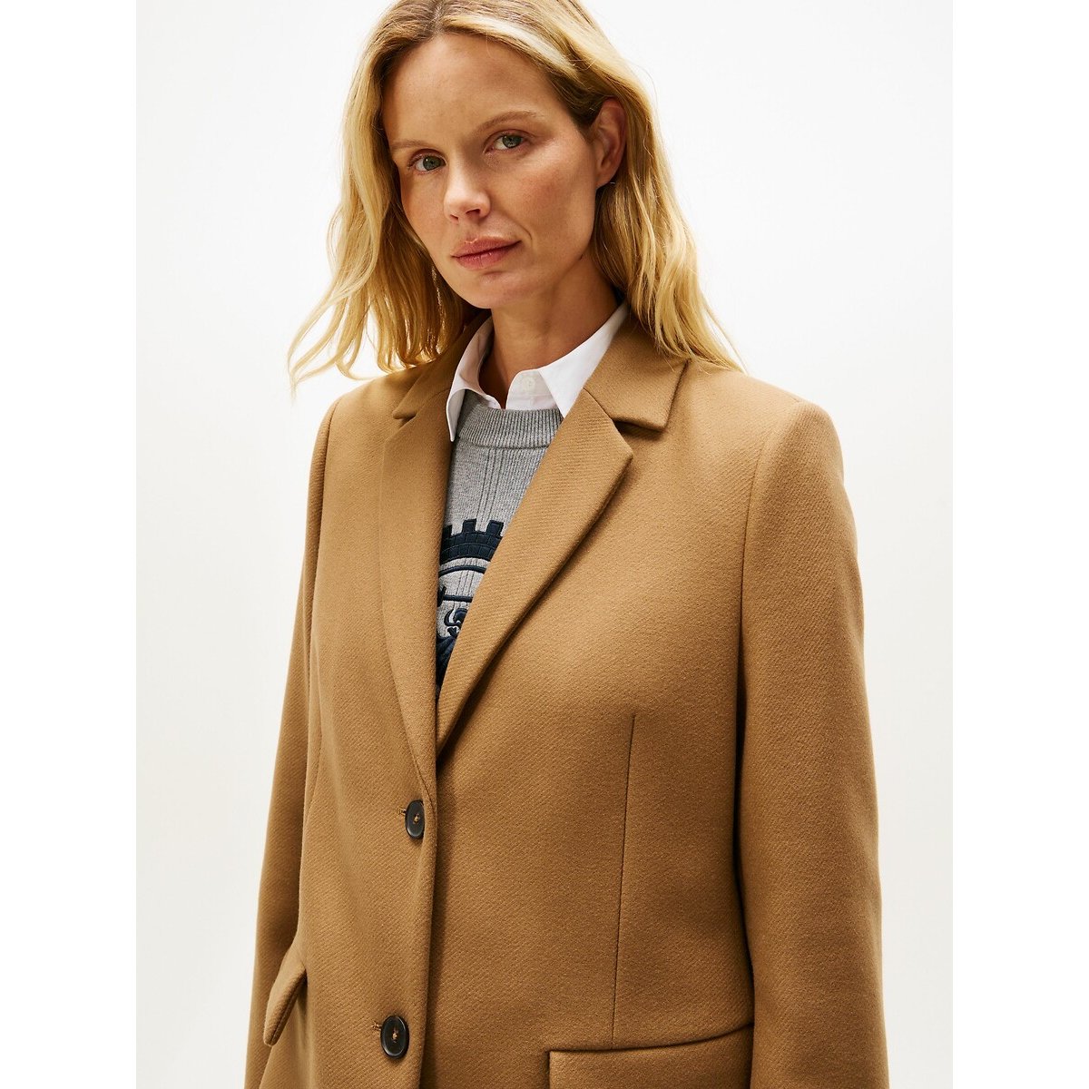 Long Buttoned Coat brown, TOMMY HILFIGER