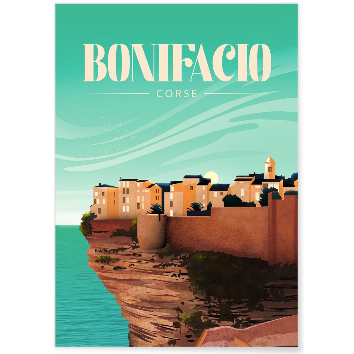 Affiche ville Bonifacio blanc, L'AFFICHERIE