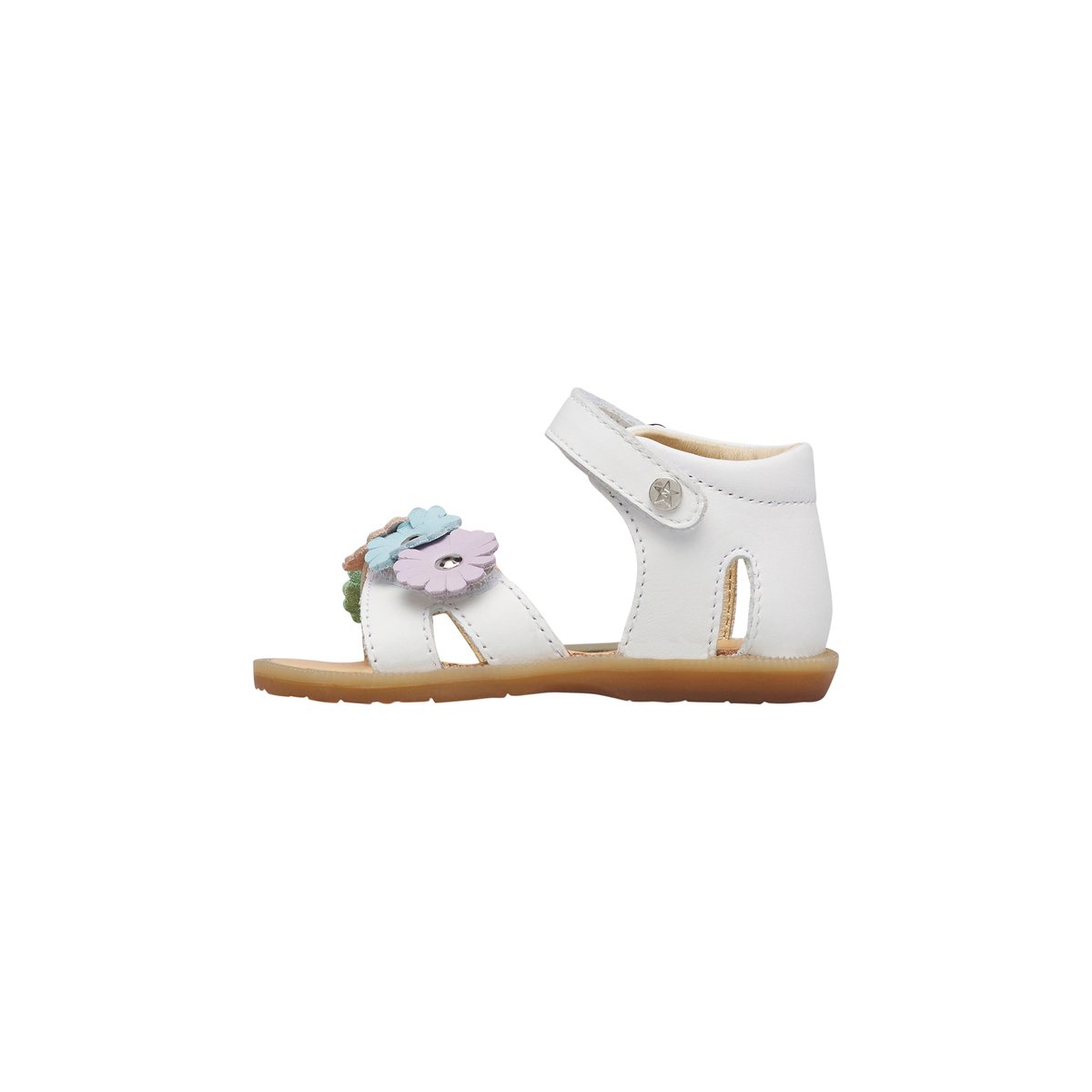 Sandales en cuir TAZOA blanc-multicolore, NATURINO