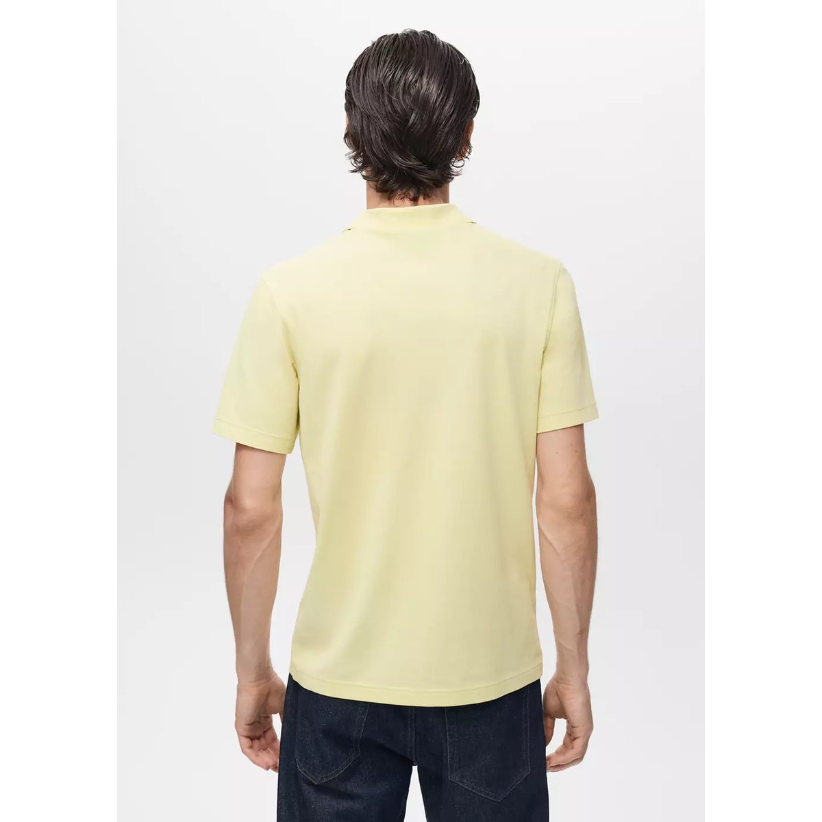 Polo coton piqué jaune fluo, MANGO MAN