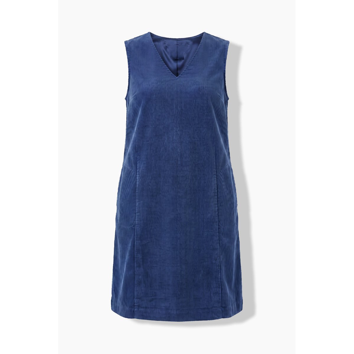 Robe en velours côtelé bleu encre, ULLA POPKEN