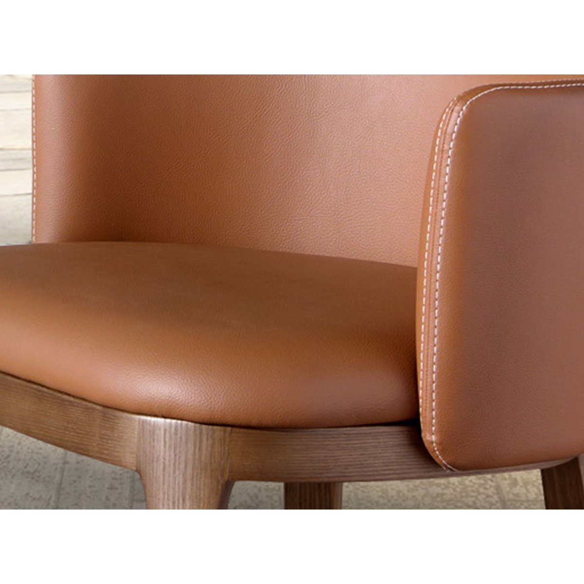 Tabouret en simili cuir marron | noyer, ANGEL CERDA