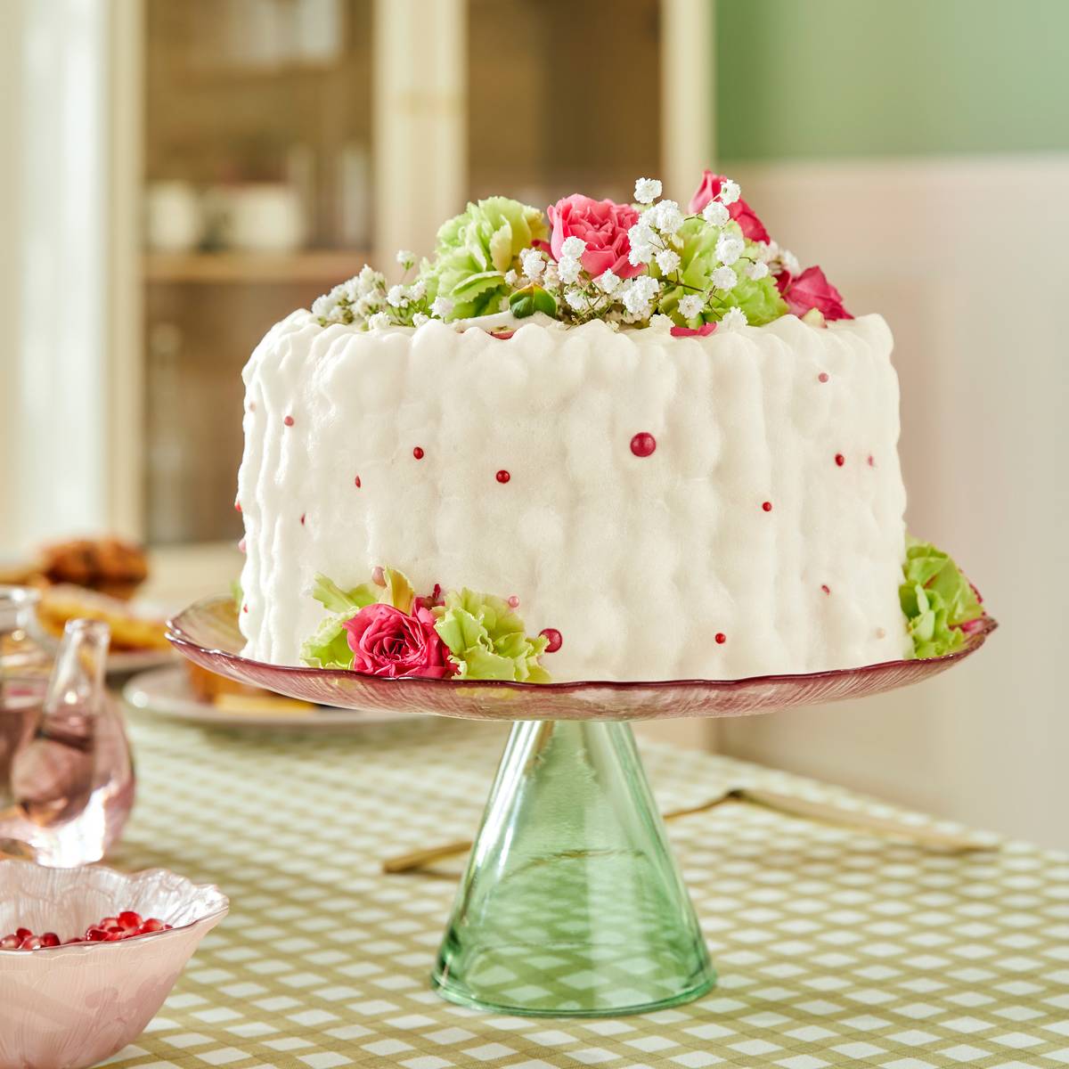 Présentoir D28cm FLEUR DE ROSE rose, ATMOSPHERA