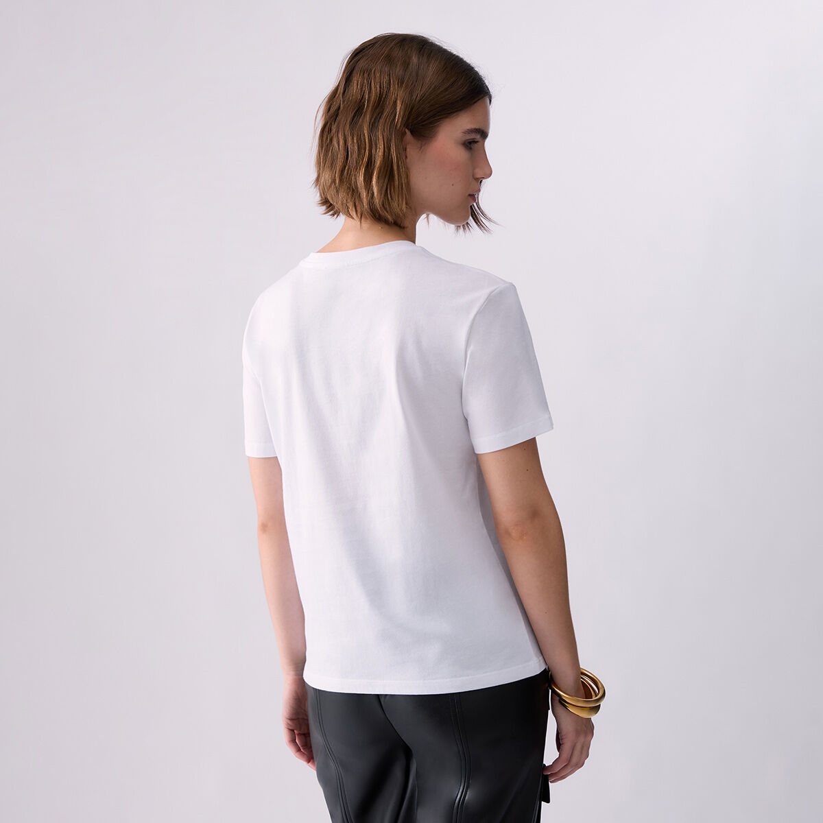 T-shirt imprimé blanc et chaîne, LIU JO