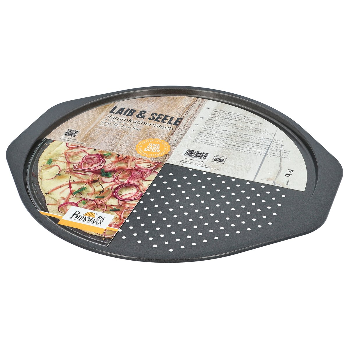 Plaque de cuisson tarte en acier carbone, LAIB & SEELE argent, BIRKMANN