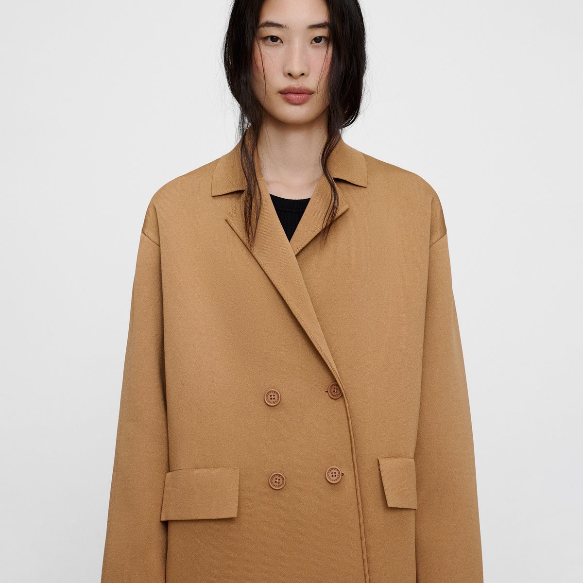 Blazer en maille tailleur camel, ADOLFO DOMINGUEZ