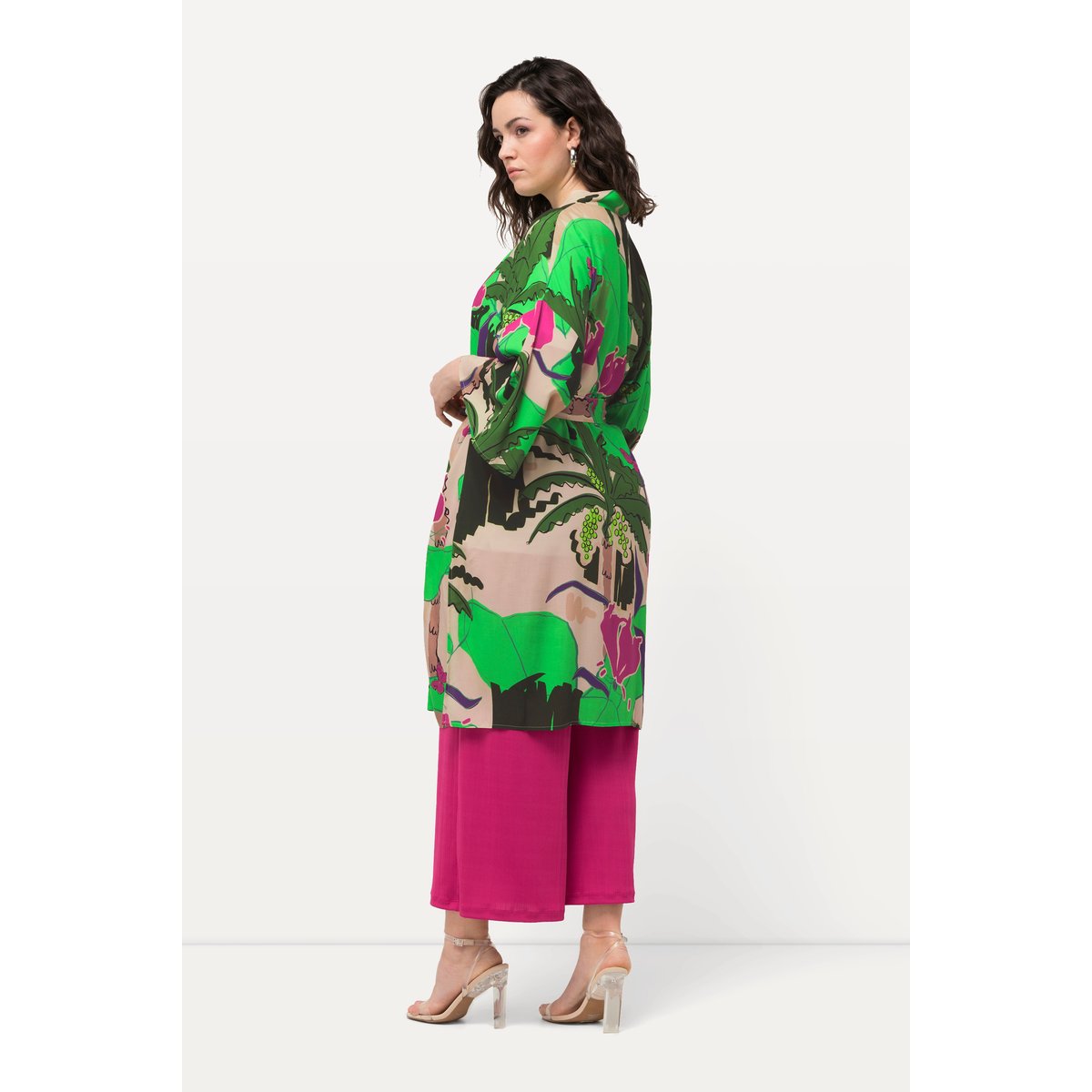 Kimono avec manches 3/4. Imprimé palmiers persil, ULLA POPKEN