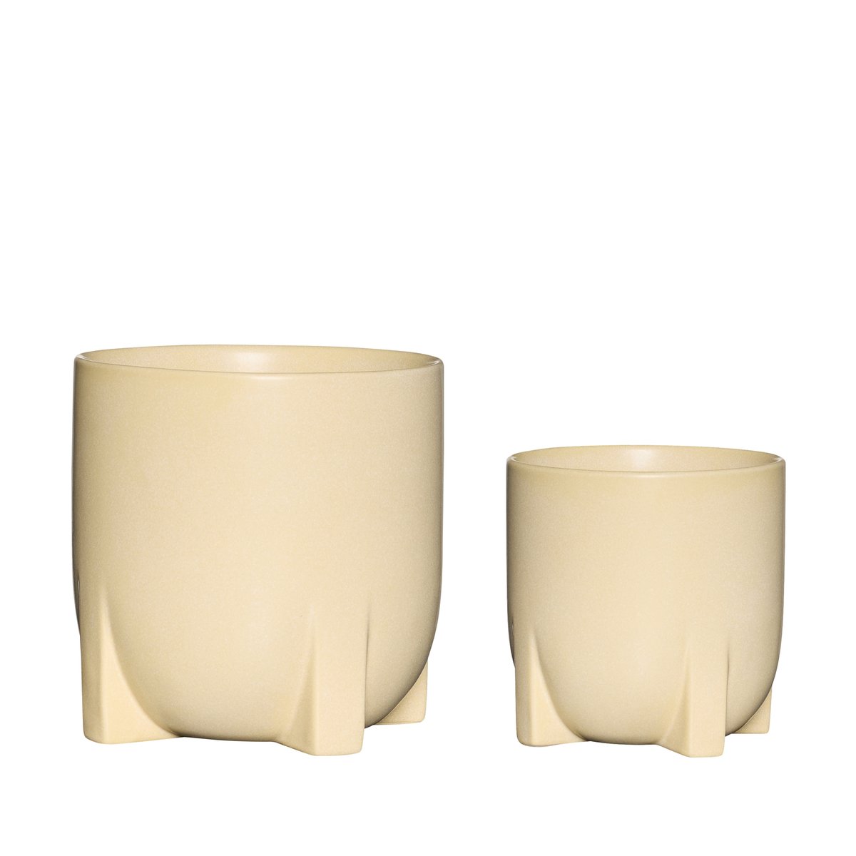 Pots en céramique UP jaune, HUBSCH