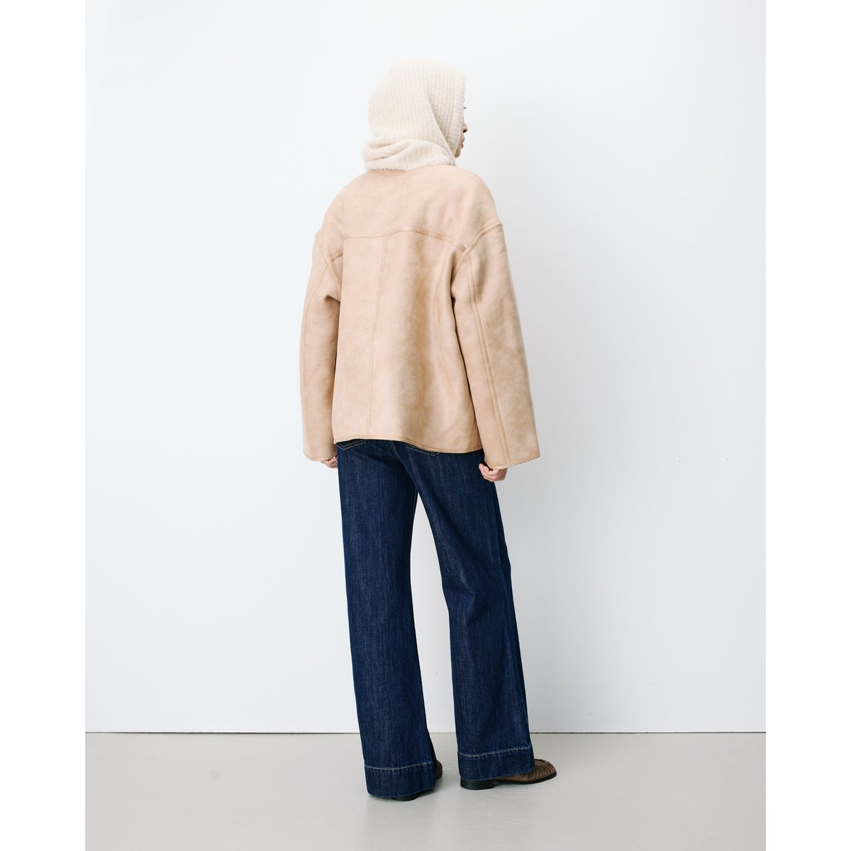 Manteau teddy court réversible beige Arwen beige, GRACE & MILA